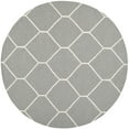 thumbnail image 4 of SAFAVIEH Dhurrie Solomon Geometric Moroccan Wool Area Rug, Grey/Ivory, 9' x 12', 4 of 10