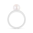 thumbnail image 2 of Angara Japanese Akoya Cultured Pearl Triple Split Shank Ring in 14K White Gold for Women | June Birthstone Jewelry for Her, 2 of 8