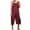 #01Wine, variant on Women Casual Loose Wide Leg Jumpsuits Long Bib Pants Cotton Overalls with Pockets Red M