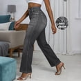 thumbnail image 6 of GUACER Womens Wide Leg Pants Trendy Jean Look High Waisted Stretchy Casual Work Trousers With Pockets, 6 of 8