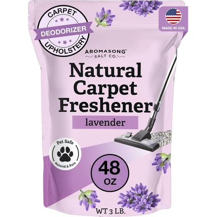 Aromasong Carpet Deodorizer Powder- 100% Natural Lavender Carpet Freshener - Safe For Pets - Upholstery Deodorizer - Effective Pet Odor Eliminator For Strong Odor & Pet Urine - 3 Lb.