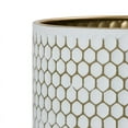 thumbnail image 4 of Honeycomb Metal Waste Basket With Gold Base - White & Gold - 10"H x 8"W, 4 of 5