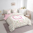 thumbnail image 3 of Castle Fairy Teens Boys Girls Bowknot Personalized Initial Q 7Pcs Bedding Comforter Set,Chic Flower Rose Queen Bedding Sets Super Cozy,Dreamy Princess Queen Sheet Sets,Microfiber Bedroom Decor, 3 of 8