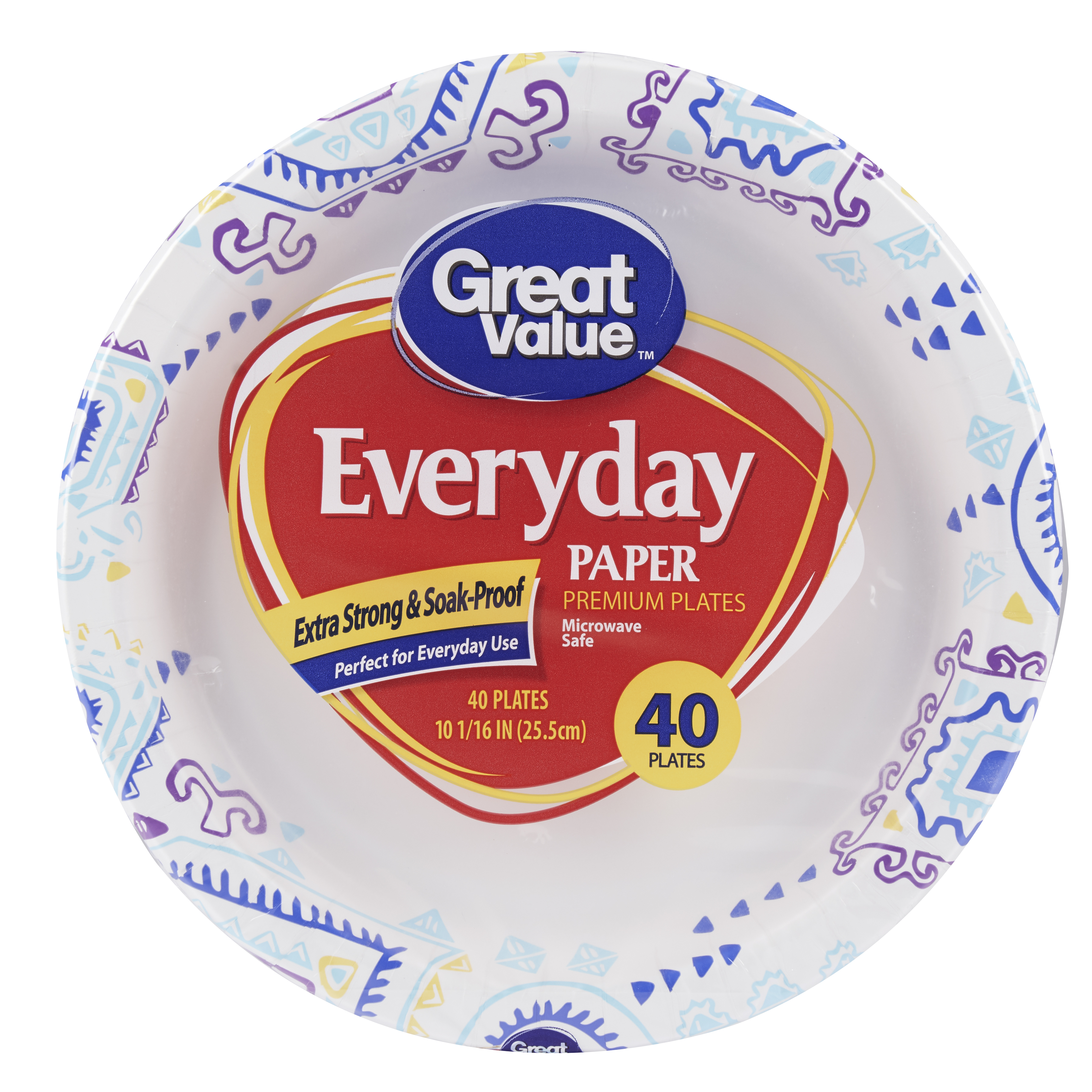 Great Value Everyday Paper Dinner Plates, 10 1/16", 40 Count Walmart
