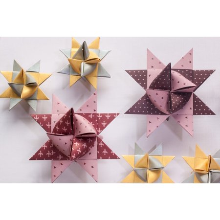 laminated poster art of paper folding origami 3 dimensional fold