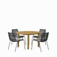 Eureka 5 Piece Solid Wood 100% FSC Certified Round Outdoor Dining - Walmart.com