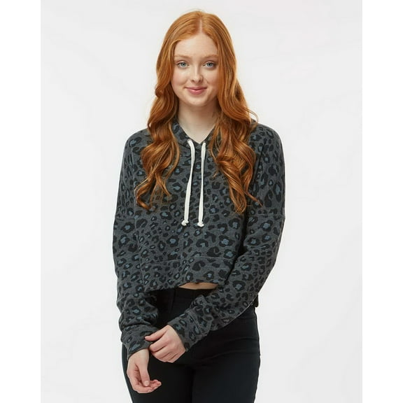 J. America Women�'s Crop Hooded Sweatshirt