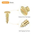 thumbnail image 4 of Uxcell 40Pack M2.5 x 10mm Brass Slotted Drive Flat Head Wood Screws Self Tapping Screw, 4 of 6