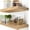 Gold Oak, variant on Solid Wood Floating Shelves for Wall 12 Inch Wide, Small Wooden Shelf Kitchen, Bathroom Shelves for Room Wall Mounted Rustic Farmhouse, Walnut Floating Shelves, 12W × 6.7D, Set of 2
