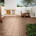 thumbnail image 3 of Aukfa 44 Pack Interlocking Deck Tiles, 12"X12" Waterproof Outdoor Flooring for Patio, Garden, Deck, Poolside, Backyard, Brown, 3 of 8