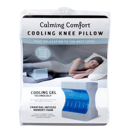 As Seen On TV Calming Comfort Cooling Knee Pillow for Sciatica Relief, Back Pain, Leg Pain, Pregnancy, Hip and Joint Pain - Memory Foam Wedge (Best Sneakers For Back And Knee Pain)