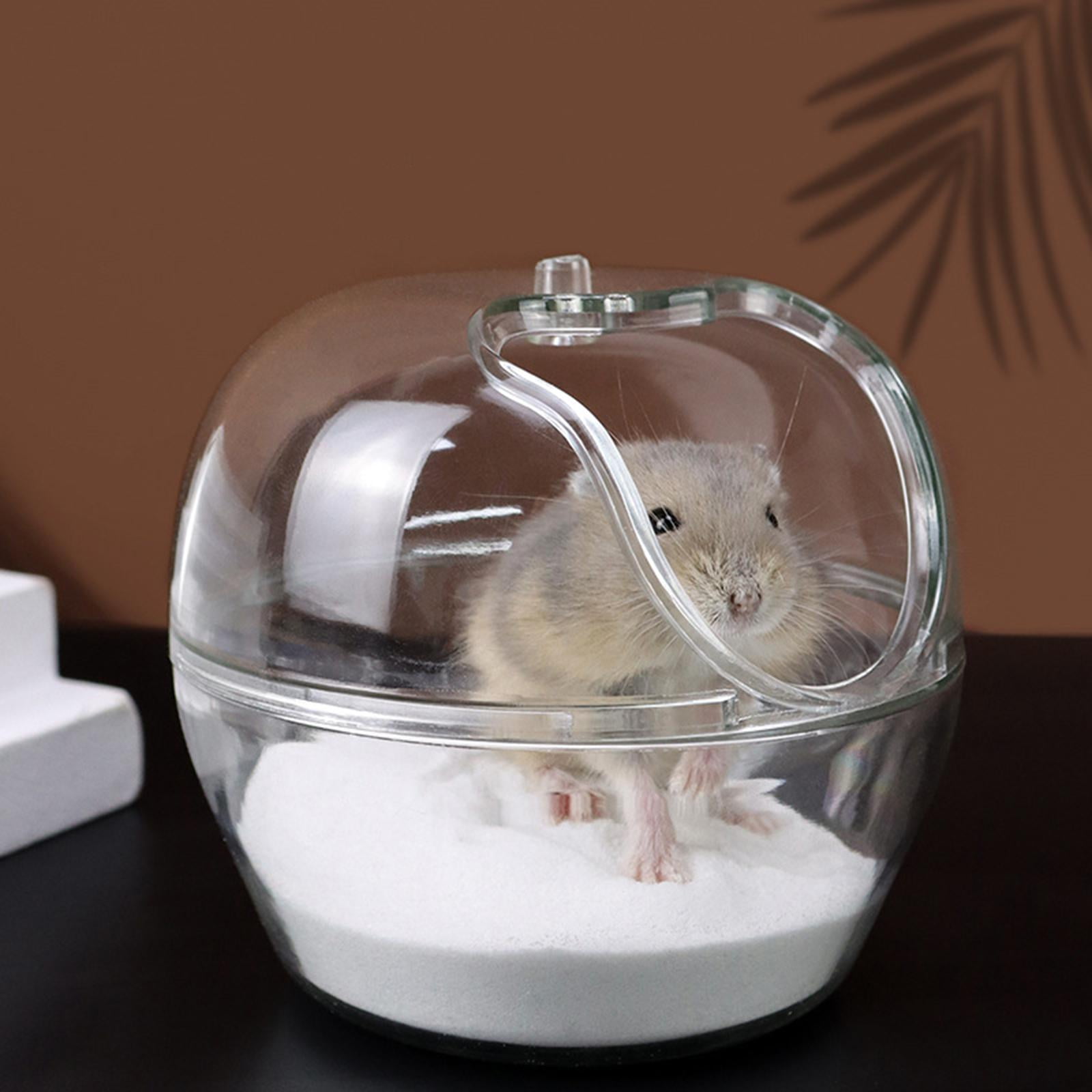 Clear Hamster Sand Bath Container Bath Box Digging Sand Container Cage Toilet Hamster Toilet for