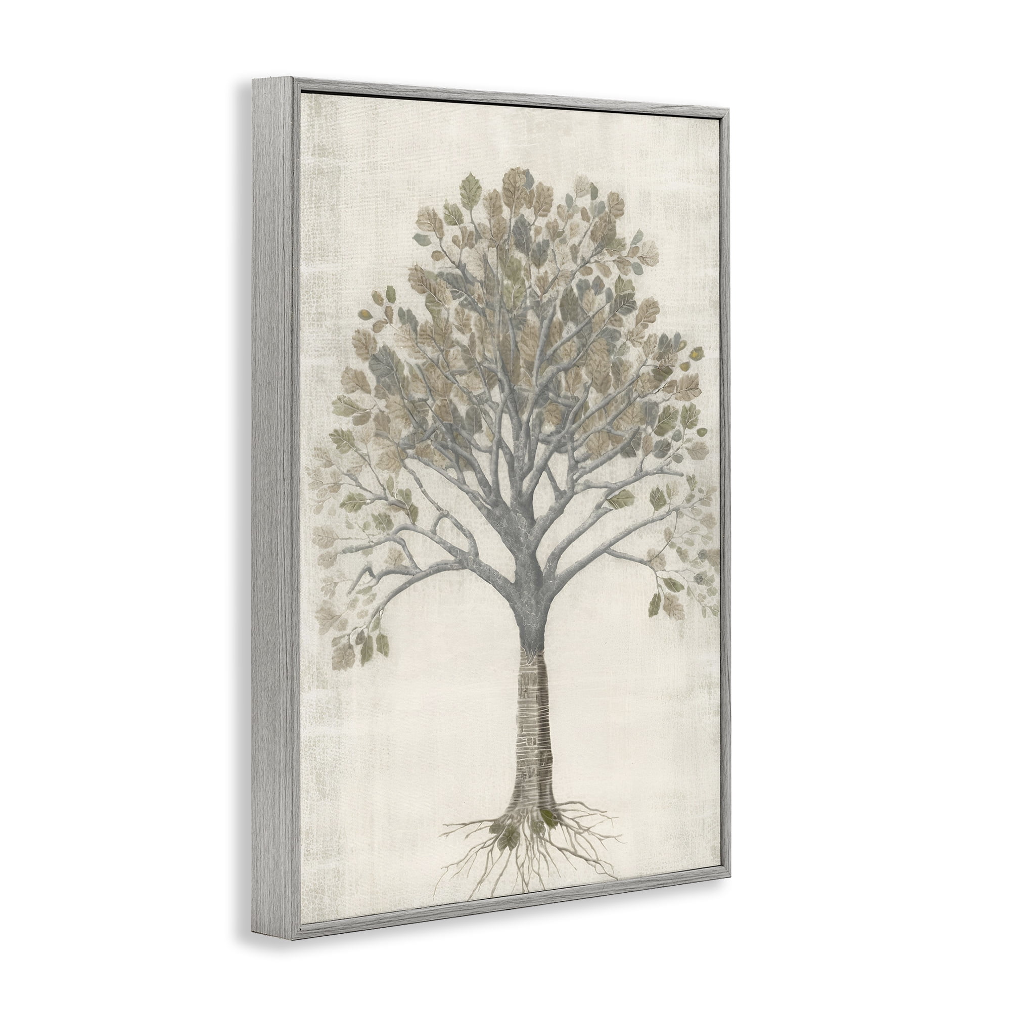 Stupell Industries Wise Tree Impression Botanical & Floral Drawing Gray Framed Art Print Wall Art, 20 x 30