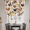 thumbnail image 3 of Farmhouse Rooster Balloon Curtains 63 Inch Length for Living Room/Bedroom, Vintage Watercolor Flowers Beige Rod Pocket Privacy Door Curtains Decorative Tie Up Shade for Window 52"x63", 3 of 8