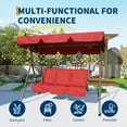 thumbnail image 4 of Huisuilinss Patio Swing Chair,3-Seat Outdoor Porch Swing Chair,Outside Hanging Swing With Adjustable Canopy,Thickened Cushions,Armrests For Adults Backyard Lawn Garden, 4 of 8