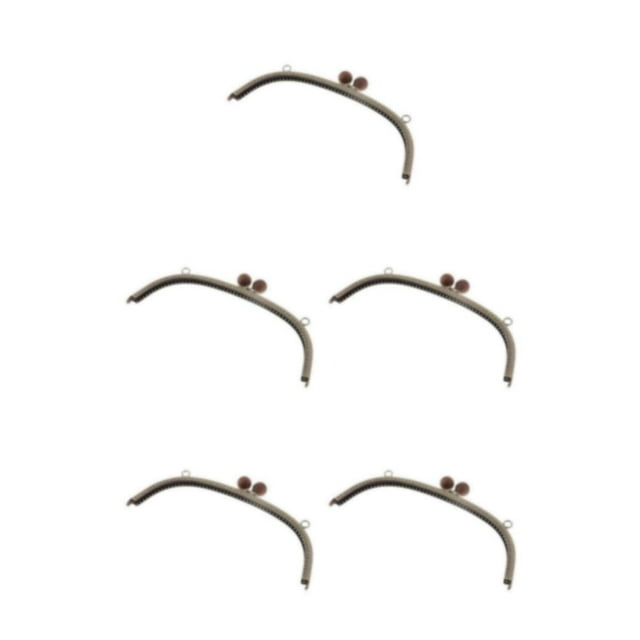 Maytalsory Metal Arch Frame Kiss Clasp Purse Bag DIY Bead Head Lock Coffee 24.5cm 5Set