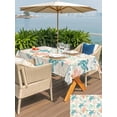 thumbnail image 5 of Outdoor Tablecloths with Umbrella Hole & Zipper, Teal Red Coastal 54x80 Inch Tablecloth Rectangle, Retro Beach Nautical Sea Turtle Coral Waterproof Table Cloth, Patio/Pool/Picnic Table Covers, 5 of 8