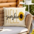 thumbnail image 3 of Spring Summer Decorations Pillows Decorative Throw Pillows 20x20 Yellow and White Throw Pillow Covers for Couch,Hello Sunshine Square Cushion Case for Couch Sunflower Decorations Polyester, 3 of 5