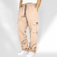 thumbnail image 2 of NIEWTR Men's Casual Pants Lightweight Hiking Running Workout Outdoor Sports Cargo Pants Athletic Lounge Pants (Beige,5XL), 2 of 6