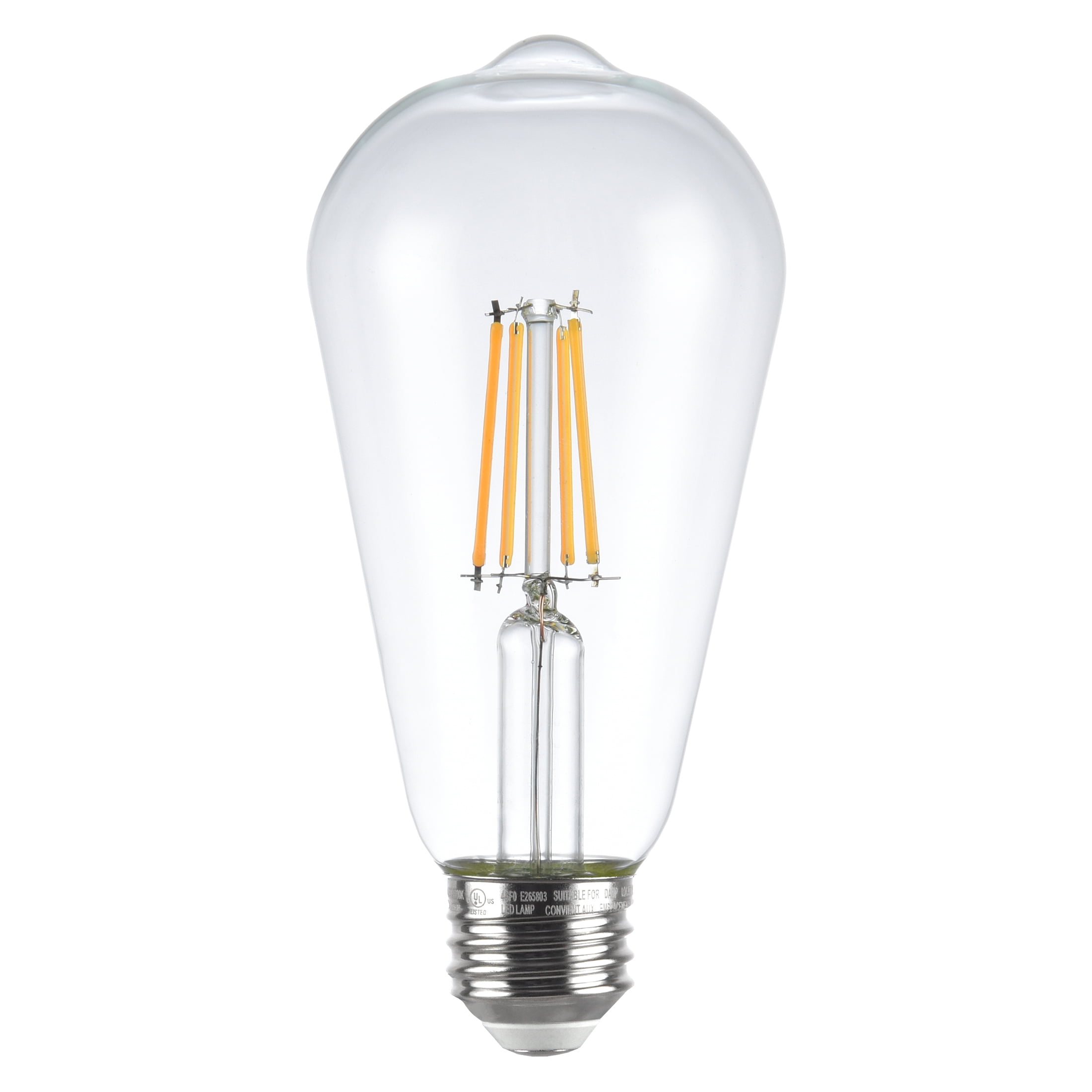 Great Value ST19 Vintage LED Light Bulb, 5-Watt (60W Equivalent), Soft White, Dimmable, E26, 16 Pack
