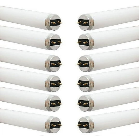 (12 lamps) GE 68850 Fluorescent Linear Lamp F32T8/SPX30/ECO2 32W T8 48 inch fluorescent tube, 3000K Color Temp