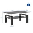 thumbnail image 3 of Noble House Rectangle Glass Coffee Table,Clear Modern Side Center Table,Black, 3 of 9