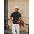 thumbnail image 4 of COOFANDY Men's Mock Turtleneck Short Sleeve Sweater Casual Pullover T-Shirts Basic Top Stretch Tee Knited Sweater, 4 of 6