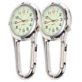thumbnail image 4 of HLONK 2pcs Clip-on Quartz Watch Backpack Belt Fob Watch with Fluorescent Dial (White), 4 of 7