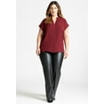 thumbnail image 3 of ELOQUII Women's Plus Size Notch Collar Blouse, 3 of 6