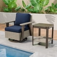 thumbnail image 3 of COOS BAY Rustic Hideaway Outdoor Swivel Rocker Patio Chair and Table Set, 2-Piece Wicker Bistro Set with Cushions, Beige/Dark Blue, 3 of 10