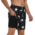 thumbnail image 3 of Gaeub Crescent and Stars Mens Swim Trunks Stretch Beach Shorts Quick Dry for Men Swim Shorts Swimwear with Pockets- X-Large, 3 of 9
