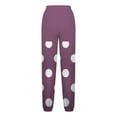 thumbnail image 4 of Annhoo High Waisted Sweatpants for Women Polka Dots Drawstring Sports Trousers Cinch Bottom Pants with Pockets, 4 of 5