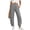 Gray women cotton linen pants a1, variant on Cagogo Women Cotton Linen Straight Pants Elastic Waist with Pockets Casual Loose Ankle Trousers Travel Lounge Beach Work Pants, Light Blue XL