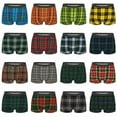 thumbnail image 3 of Popular Geometric Scottish Tartan Underwear Male Sexy Print Gingham Plaid Boxer Briefs Shorts Panties Breathbale Underpants, 3 of 7