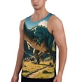 thumbnail image 2 of Logiee Cute Green Dinosaur Blue Sky Print Men's Workout Tank Top,Quick Dry Workout Tank Top,Gym Muscle Tee,Fitness Bodybuilding Sleeveless T Shirt-4X-Large, 2 of 7