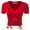 RED, variant on FashionMille Women's Short Sleeve V Neck Ribbed Sexy Front Shirred Crop Top Tee
