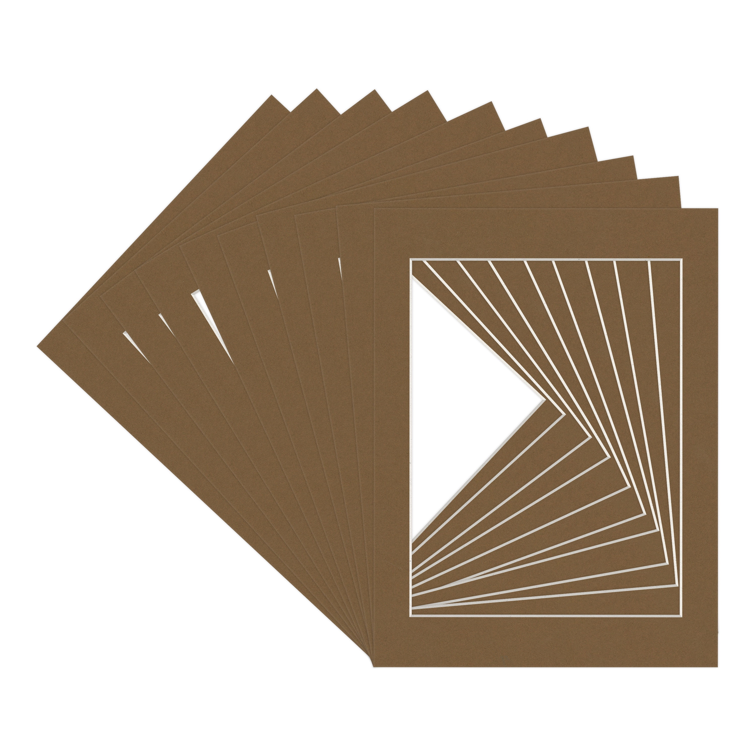 Aged Oak Brown Picture Frame Mat for 18x24 Frames - Fits 13x19 Photos - 10 Mats