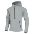 thumbnail image 5 of BVOFAR Men's Waterproof Quarter Zip Pullover Athletic Windbreaker Lightweight Breathable Rain Jackets with Pockets Outdoor Hiking Travel Camping Raincoats Gray S, 5 of 6