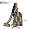thumbnail image 2 of FORMRS Womens Crossbody Sling Bag Travel Daypack Shoulder Chest Backpack, Green Tartan Pattern, 2 of 7