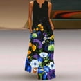 thumbnail image 1 of Ichuanyi liquidación de verano para mujeres ocio suelto en v pable de bolsillo de bolsillo largo estampado de flores vestidos sin mangas ICHUANYI WER2023081604622, 1 of 5