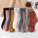 thumbnail image 1 of Calcetines de otoño e invierno para niños, calcetines de algodón de color sólido japoneses para mujer, calcetines de algodón de canalé alto, calcetines cómodos para mujer, 1 of 5