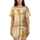 thumbnail image 1 of Fotbe Conjunto de Pijama Estampado para Mujer, 2 Piezas, Ropa de Dormir con Camiseta de Manga Corta y Shorts Suaves-Large, 1 of 6