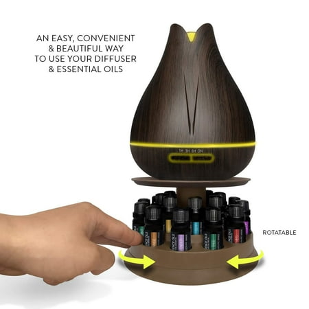 essential oil diffuser oils ultrasonic ambient 400ml aromatherapy rotating timer settings stand plant display gift light