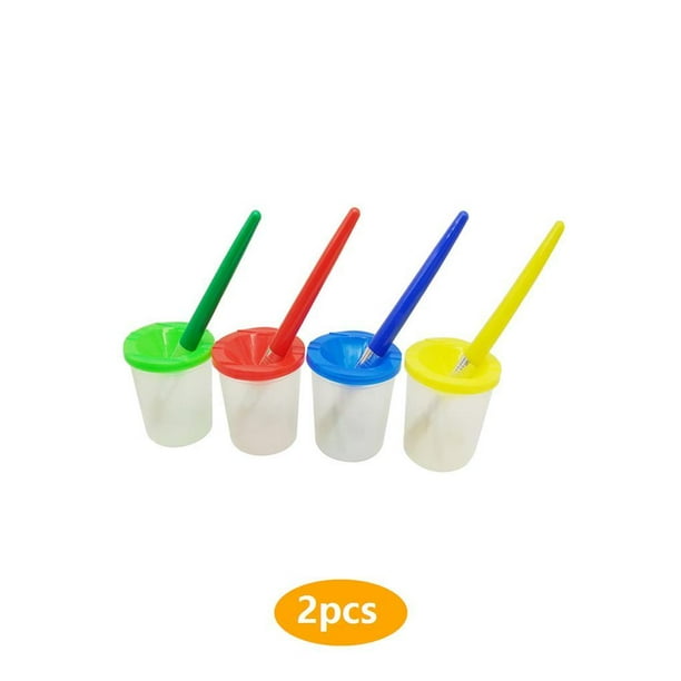 2 Set Children Painting Brushes Cleaning Cup Set ColorMatched Paint