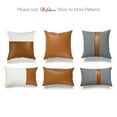 thumbnail image 6 of Hofdeco Faux Leather and 100% Cotton Pillow Cover ONLY, Camel White Modern Design, 12"x20", 6 of 7
