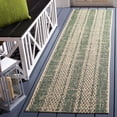 thumbnail image 2 of Safavieh Courtyard Adam Striped Indoor/Outdoor Runner Rug, Beige/Dark Green, 2'3" x 8', 2 of 10