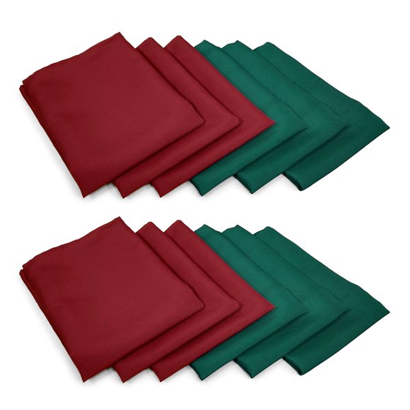 Servilletas navideñas de tela TableLinensForLess, paquete de 12 unidades, 51 x 51 cm