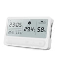 thumbnail image 4 of Multifuncional Digital Lcd Pantalla Grande Usb Recargable Táctil Reloj Meteorológico Temperatura Humedad Monitor Interior Termómetro Higrómetro Guardurnaity HA019244-00, 4 of 6