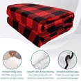 thumbnail image 4 of Twin XL Quilt Set 68''x98'', Red Black Buffalo Plaid Lightweight Summer Bedspread Coverlet Set with 2 Pillow Shams, Black Red Checkered Breathable All Season Quilt Bedding for Dorm/Guest Room, 4 of 9