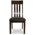 thumbnail image 2 of Benjara BM328213 Hado Dining Chair - Dark Brown Faux Leather Seat - Slatted Back - Set of 2, 2 of 5